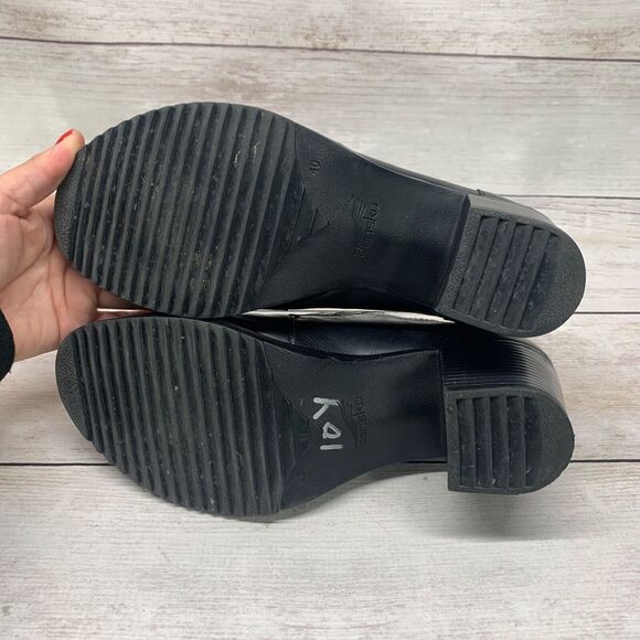 Dansko Womens Adrienne Ankle Bootie Size 40 Black Leather Block Heel Round Toe - Picture 4 of 13